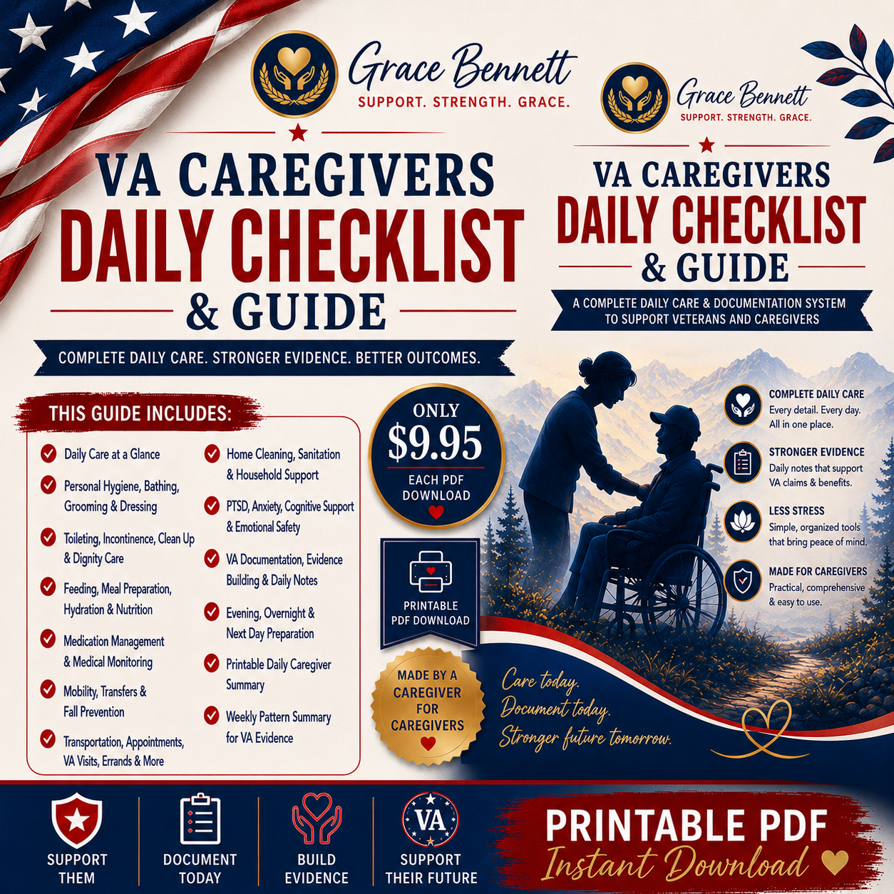 VA CAREGIVERS CHECKLIST - DAILY CARE PLANNING & ORGANIZATION  - MANDATORY HOME ASSESSMENT PREPARATION