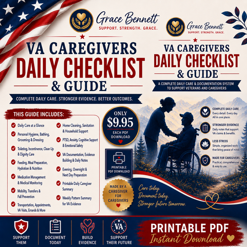 VA CAREGIVERS CHECKLIST - DAILY CARE PLANNING & ORGANIZATION  - MANDATORY HOME ASSESSMENT PREPARATION